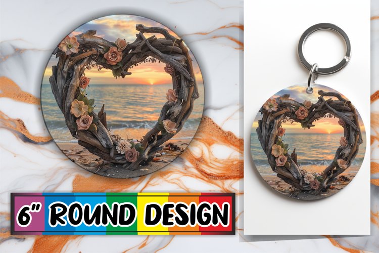 Scenic Sanctuary: Wood Heart Design PNG example image 1