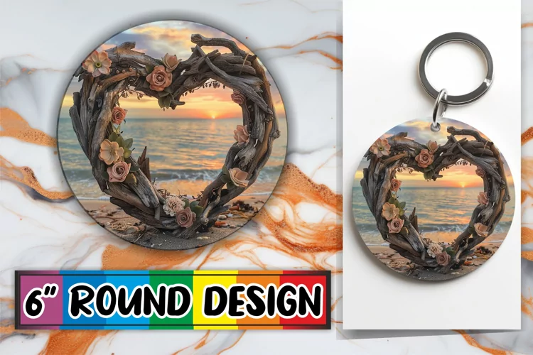 Scenic Sanctuary: Wood Heart Design PNG