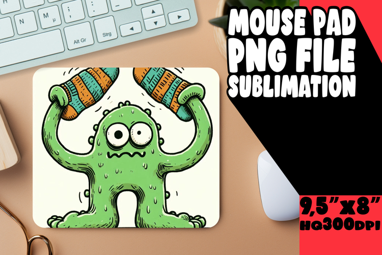 Whimsical Mouse Pad Design PNG, Monster
