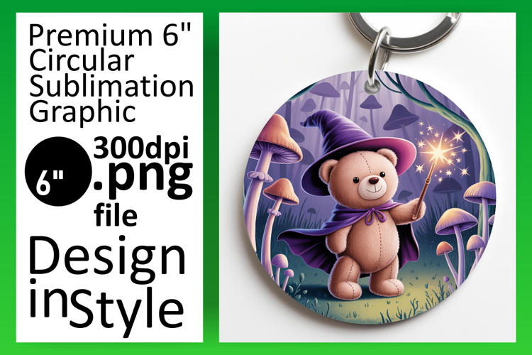 Cute Circle PNG Car Coaster Design , Cute Bear