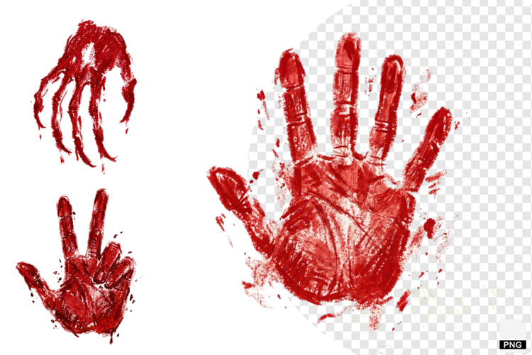 Halloween Red Handprints & Splatters PNG