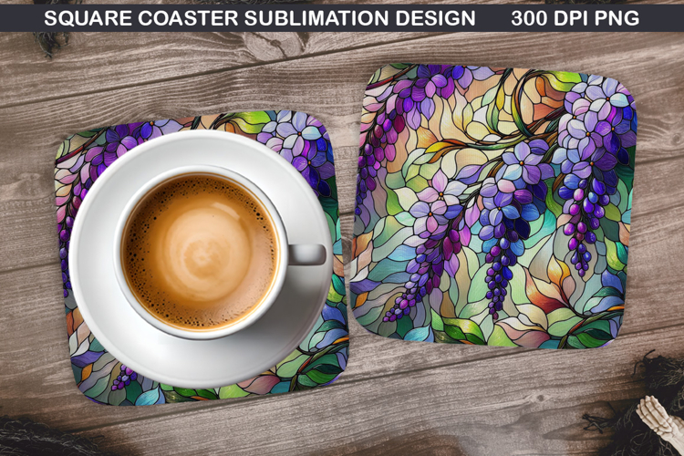 Flowers Coaster Sublimation, Spring Coaster PNG Design
