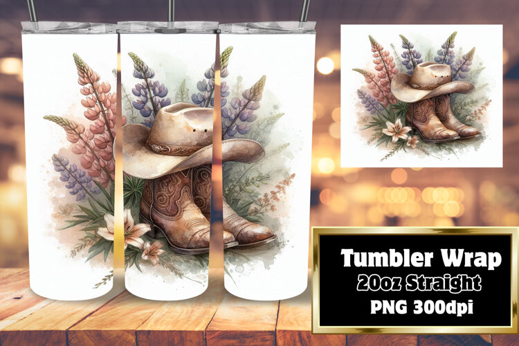 BOLD 20oz Tumbler Wrap for Customization , Western example image 1
