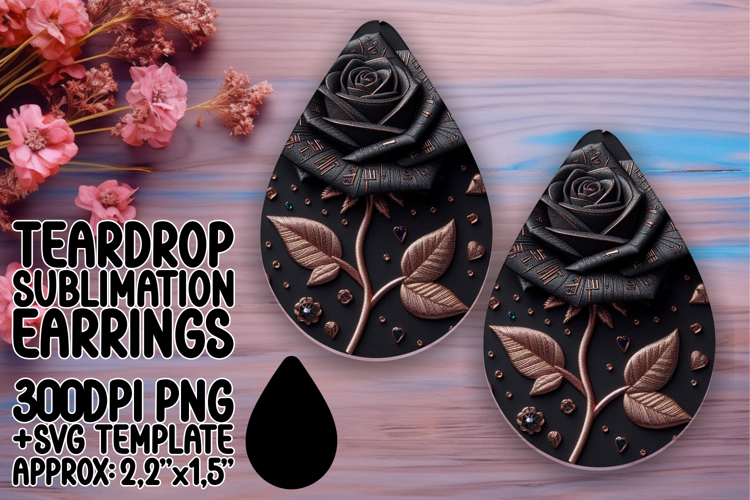 Unique Teardrop Design for Sublimation , 3D Flower