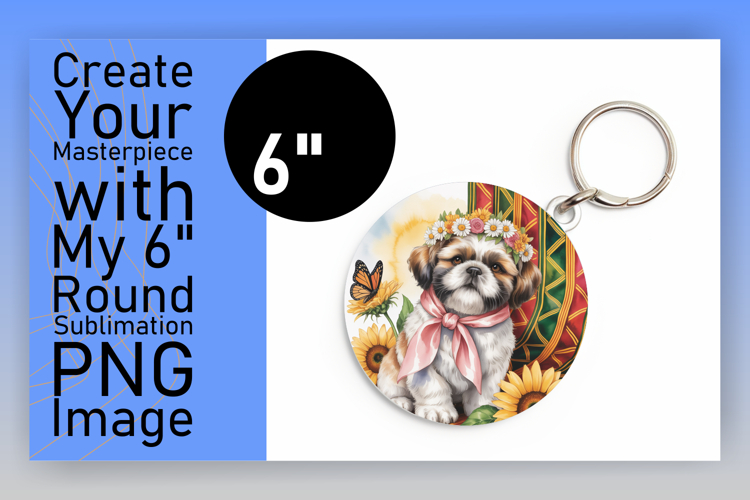 Creative Round Design for Keychains , Cute Dog