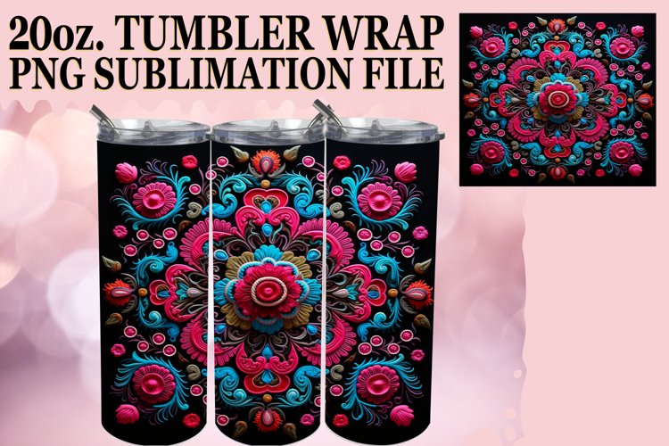 Stitched Pattern Sublime Tumbler Art example image 1