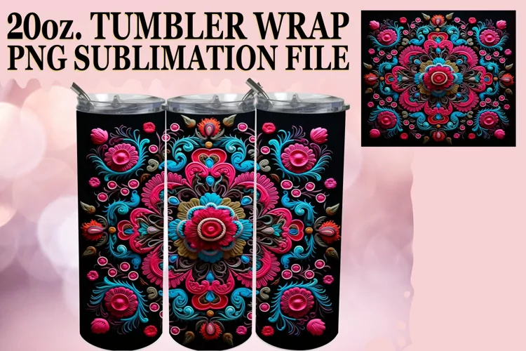 Stitched Pattern Sublime Tumbler Art