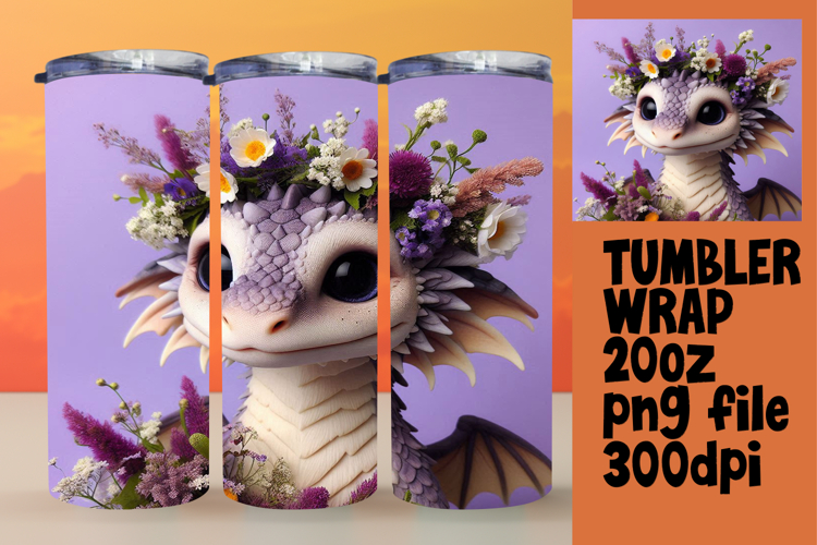 VIBRANT 20oz Tumbler Artwork , Dragon