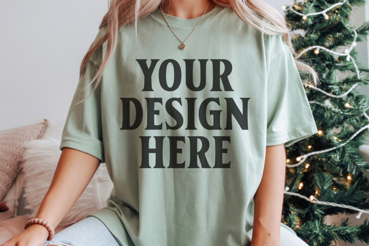 Bay Comfort Colors 1717 Christmas Shirt Mockup, Cozy Mockup