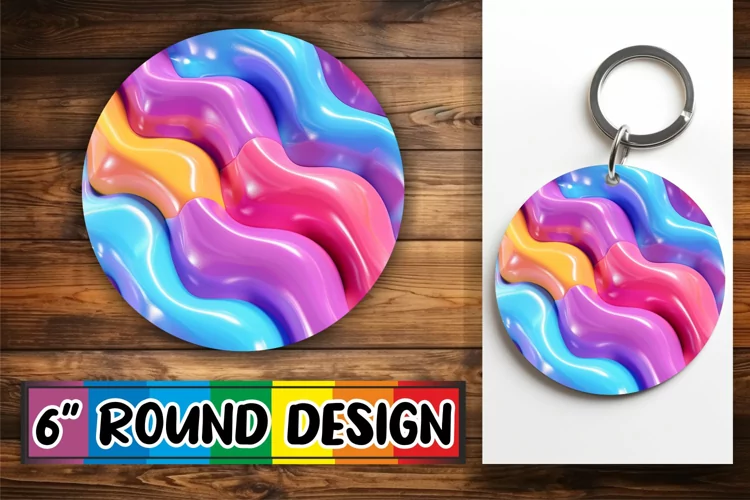 Whimsical 3D Inflated Puff Sublimation Circle Designs