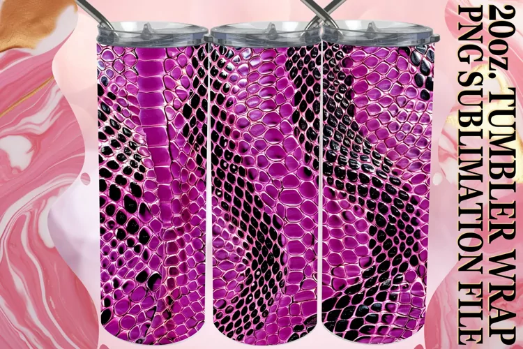 Quilted 3D Effect Tumbler Wrap PNG
