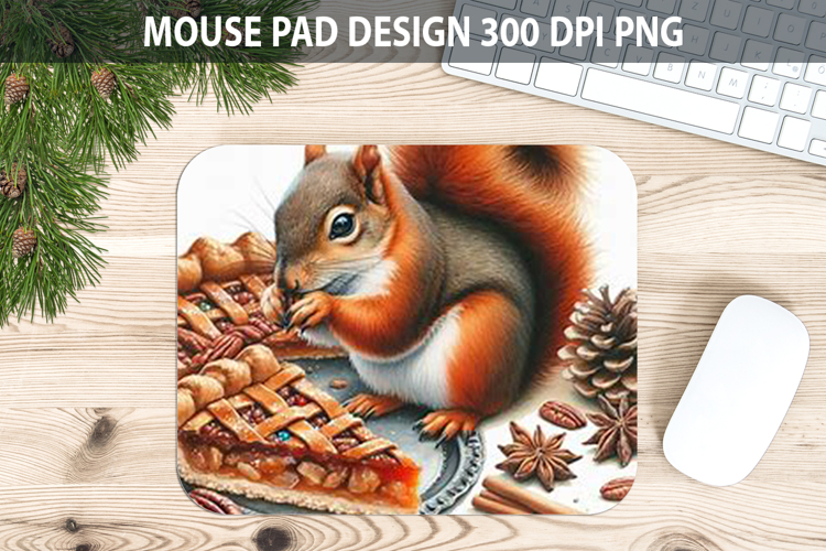 Squirrel Mouse pad Sublimation - Thanksgiving Animal PNG