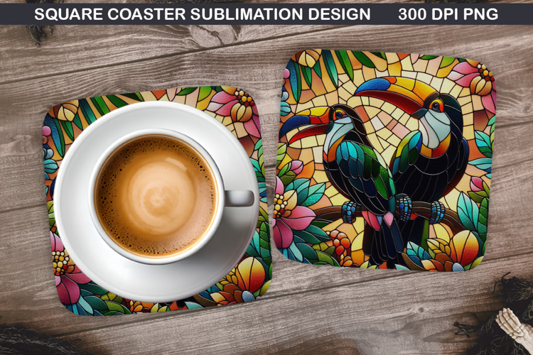 Toucan Coaster Sublimation, Summer Coaster PNG Design