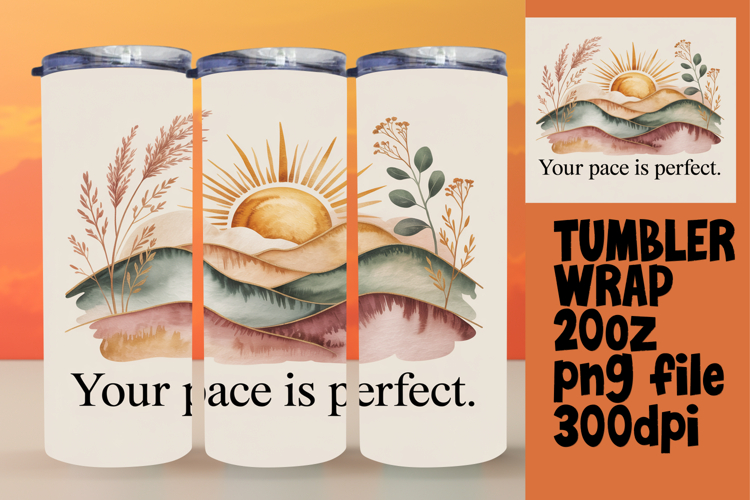 VIBRANT Design for 20oz Tumbler , Girl Quote
