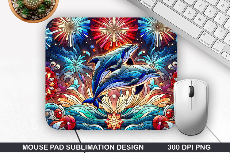 Dolphins Mouse Pad Sublimation, 4th Of July Mouse Pad PNG