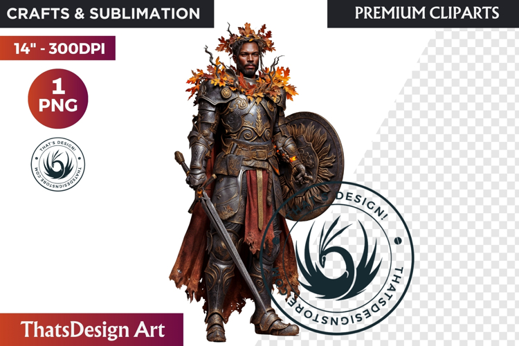 Fantasy Autumn Guardian - Epic Fall Character Clipart PNG