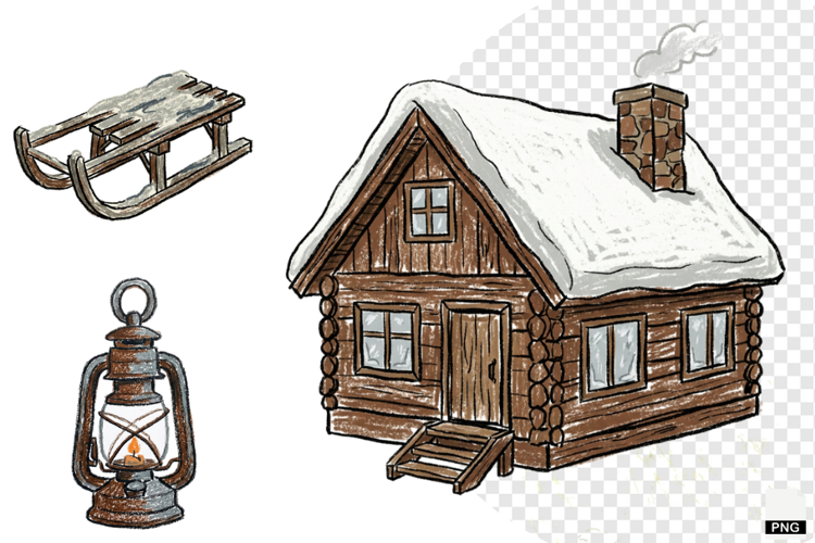 Rustic Winter Days Clipar