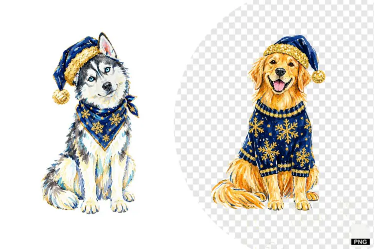 Christmas Dogs PNG