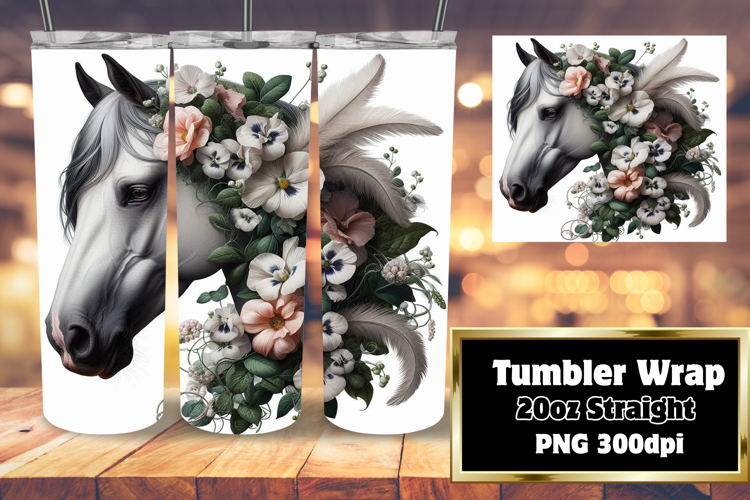 20oz Tumbler Design for Sublimation , Horse