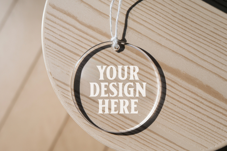 Acrylic Christmas Ornament Mockups | Clear Holiday Ornament