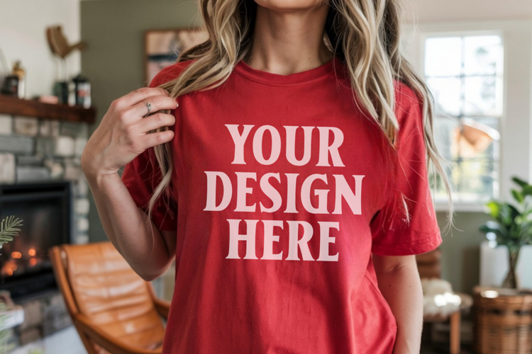 Comfort Colors 1717 Red T-Shirt Mockup