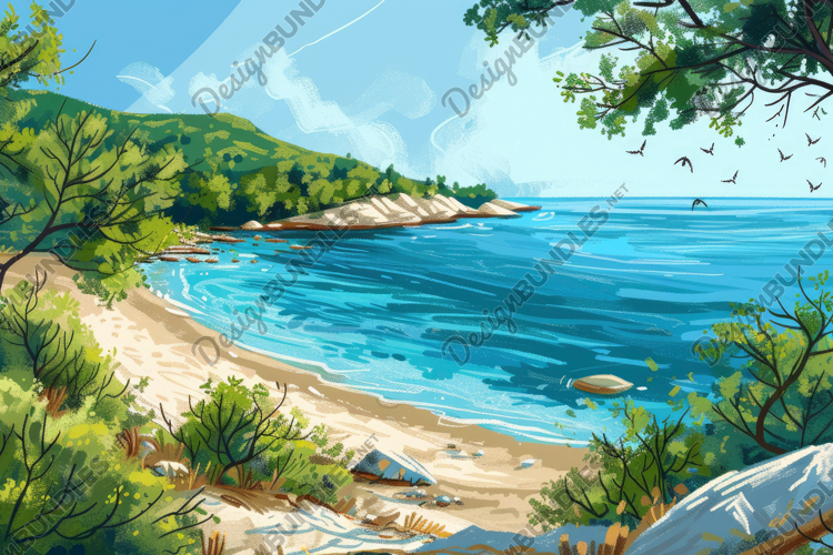 Nature Painting Background Wallpaper