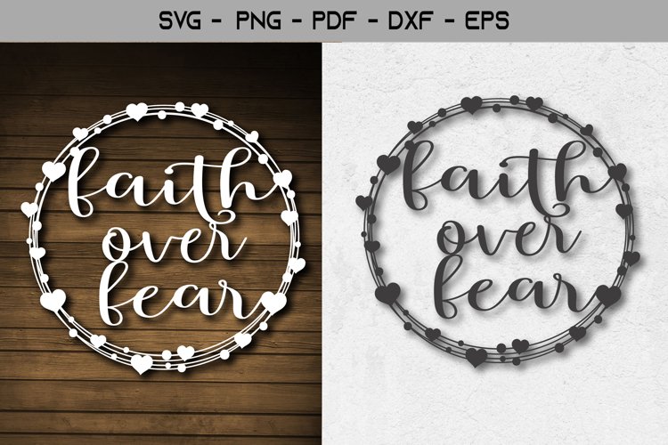 Faith Over Fear Papercut Template SVG Design example image 1