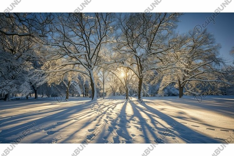 frost sunny snowy trees example image 1