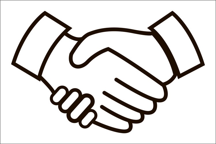 Handshake Icon - Download in Colored Outline Style