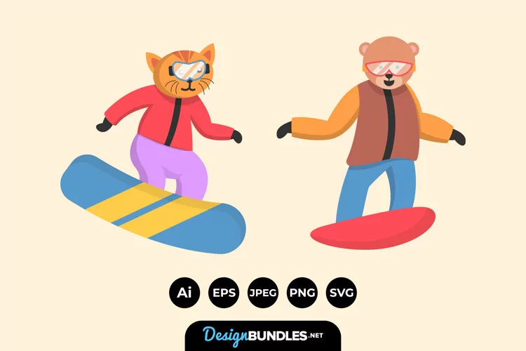 Animal Snowboarding