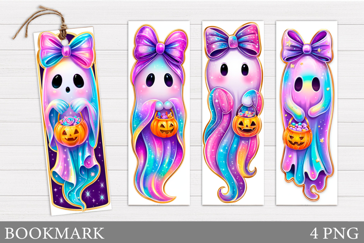Cute Ghost Bookmark Design. Cute Halloween Bookmark