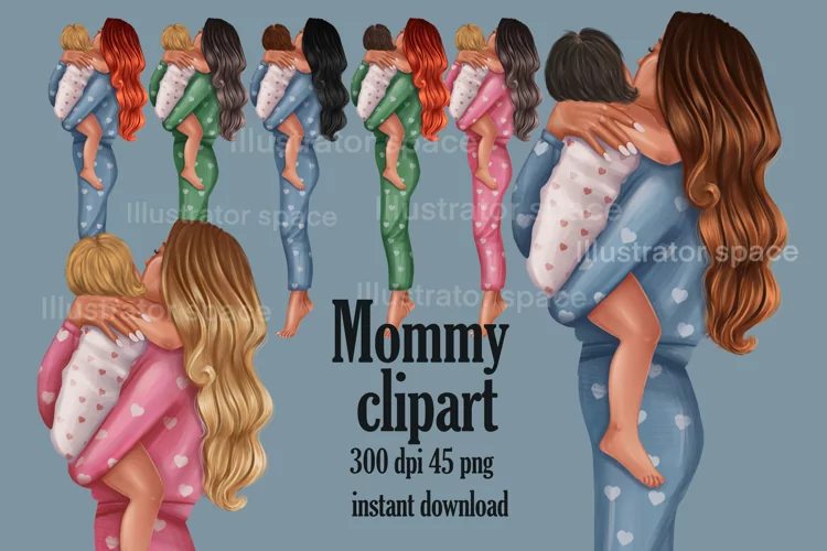 Mom clipart, Mother's Day Clipart, Parents clipart