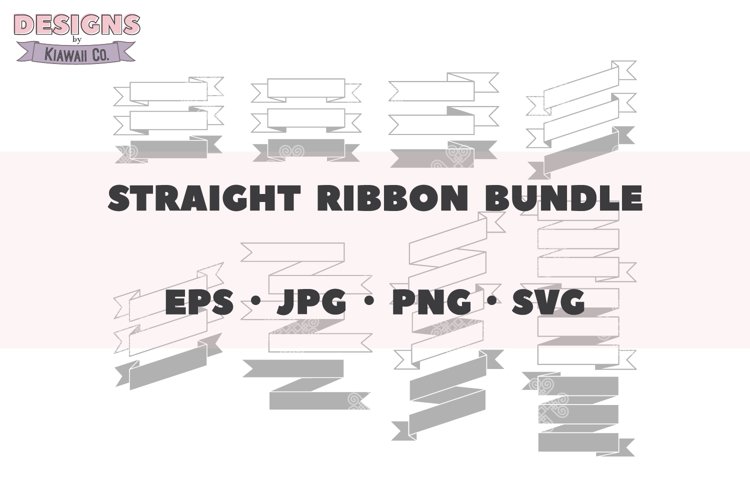 Straight Ribbon Bundle, Single Line Ribbon, Ribbon SVG