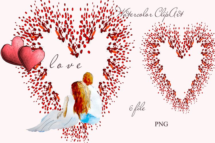 Valentines Day watercolor clipart hart