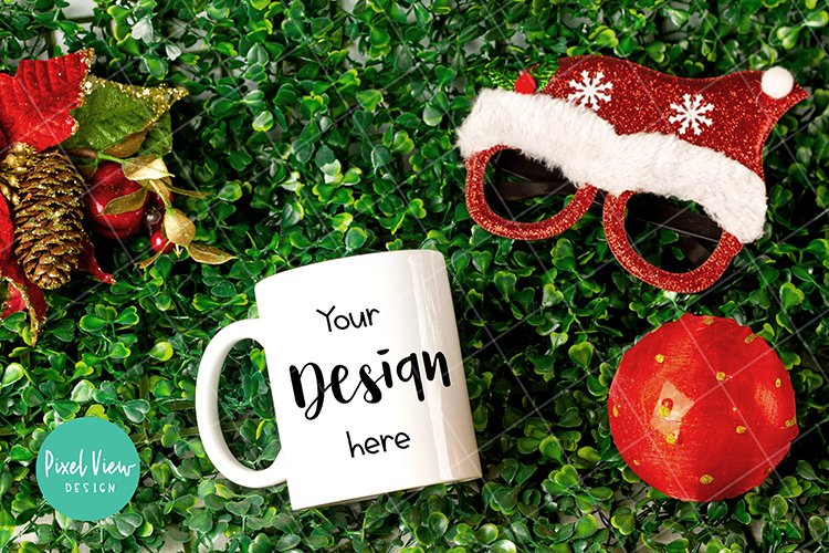 Dye Sublimation Mug Mock-Up, Single View I Christmas