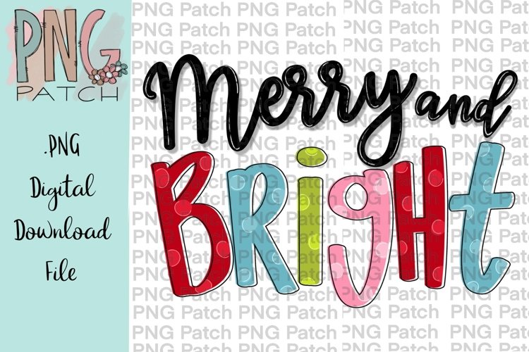 Merry and Bright Christmas Printable Design example image 1
