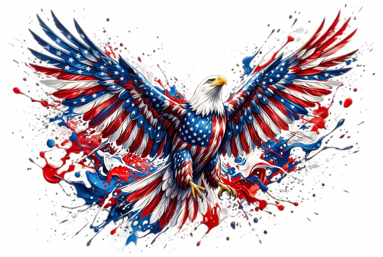 Watercolor patriotic eagle sublimation png