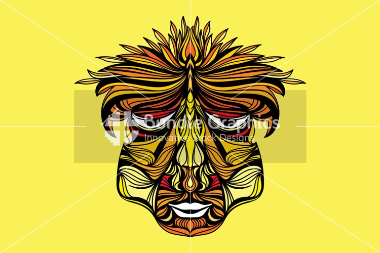 Tribal Human Face - Illustrative Design Composition