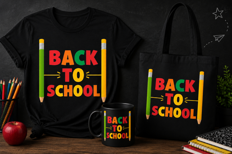 Back to School PNG, Colorful Pencil Border School Design