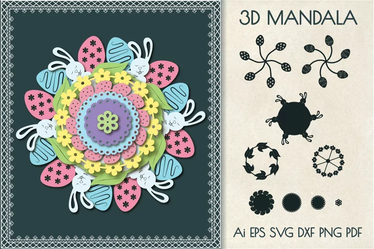 3D mandala "Easter for a rabbit"