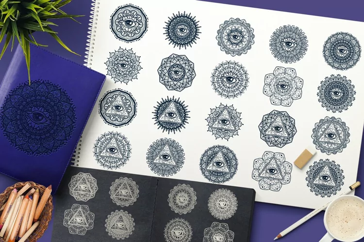 Mystical Mandala With Eye In Triangle