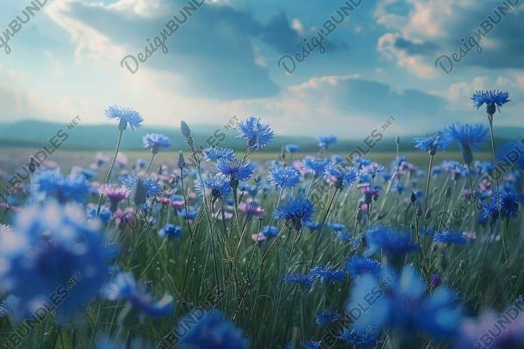 Centaurea Cyanus Flowers Background Wallpaper