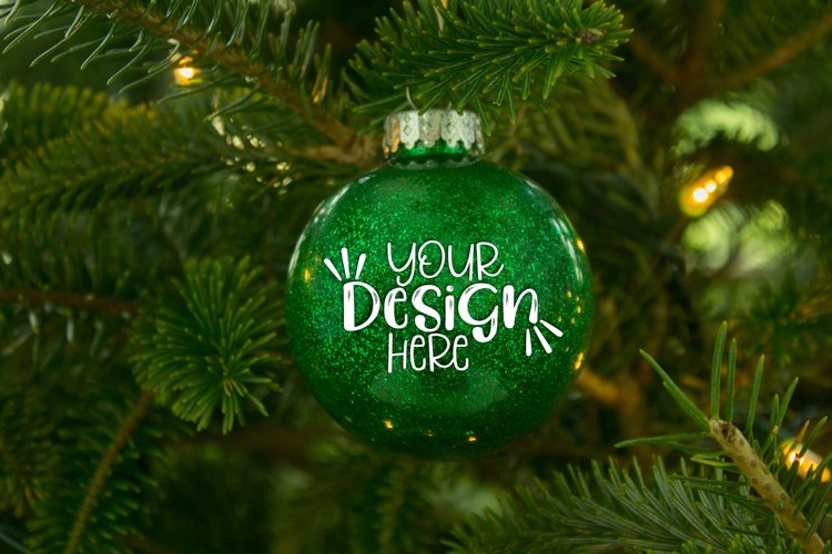 Green Glitter Ornament Mockup for Crafters example image 1