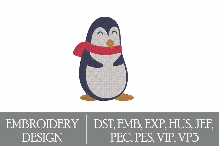 Penguin Machine Embroidery Design