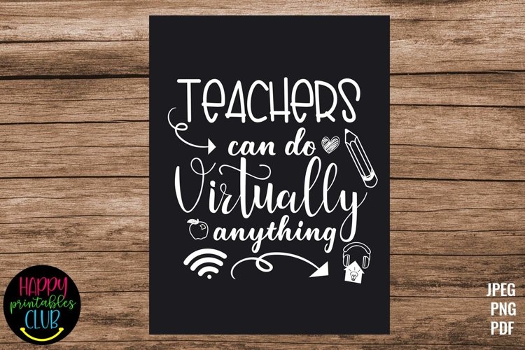 Teachers Can Do Virtually Anything Sign/Poster- Virtual Sign example image 1