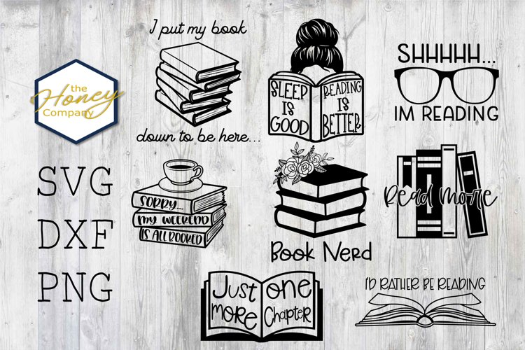 Book Lover Reading Svg Png Dxf Cutting Bundle School 8605 Cut Files Design Bundles