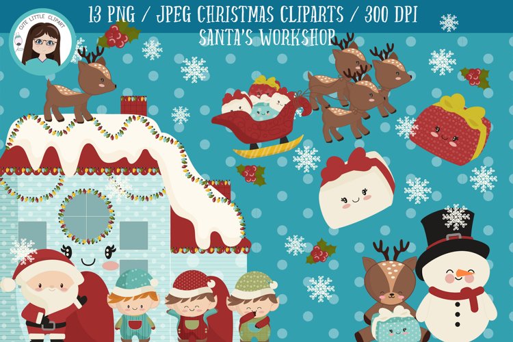 Santa's Workshop christmas cliparts example image 1