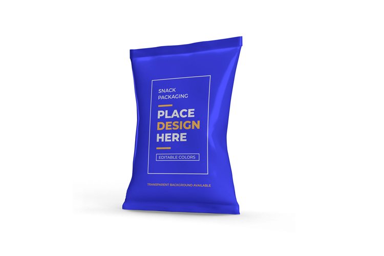 Snack Pouch Packaging 3D Mockup Template Photoshop