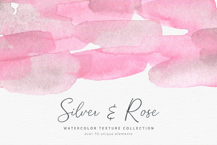 Silver & Rose Watercolor Textures example image 1