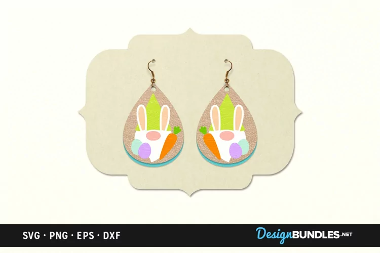 Easter Bunny Gnome Earrings Template
